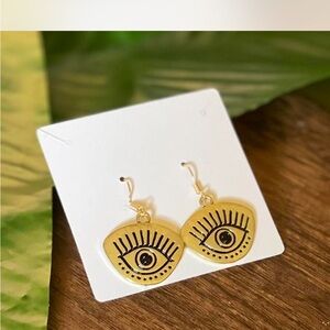 Gold Eye Earrings